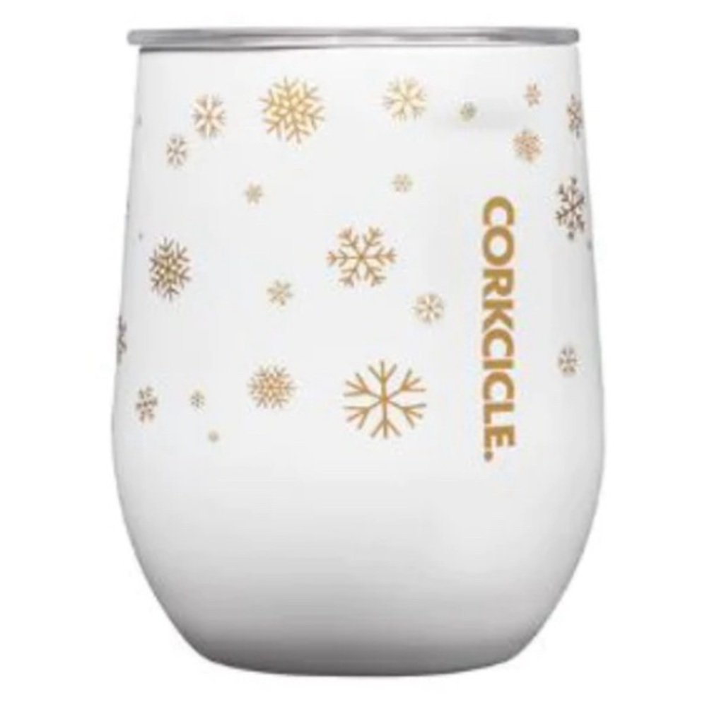 Corkcicle Stemless Snowfall White 12 oz Tumbler NWT